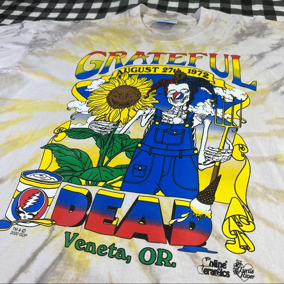 Online Ceramics Grateful Dead Veneta Oregon 72 Concert Tie Dye T Shirt 2XL - Picture 3 of 8